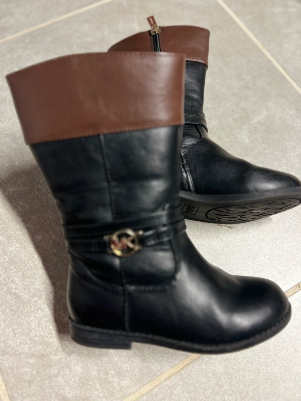Michael Kors Black and Brown Girls' Mid-Calf Boots